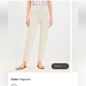 Loft High Rise Slim Jeans in Popcorn